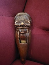 Nussknacker Holz geschnitztes Gesicht  Weihnachtsdeko braun deko Winter alt