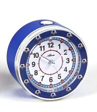 Atlanta 1982/5 F Kinderwecker Fussball Blau Lernuhr Analog Ohne Ticken Licht gut