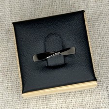 Unisex-Ring Umfang 55 mm verstellbar – 925er Sterling Silber schwarz schlicht