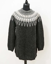 Island Norweger Strick Pullover Grösse M/L Damen Schurwolle Handarbeit P673