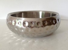 Edelstahl Schale doppelwandig Golfball Optik Ø 28 cm H 11 cm