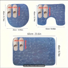 3 Teilig Set Badezimmerteppich