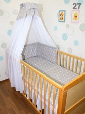 Baby Bettset 5-20T mit Chiffonhimmel Bettwäsche  Stange Wickelauflage