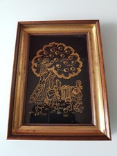 Blattgold Wandbild Handarbeit Vintage Hängebild Gold Rahmen Bilderrahmen Porträt