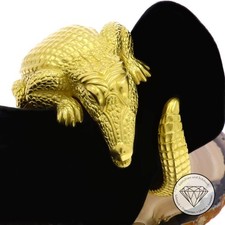 Wert 50.380,- Original Kieselstein Cord Alligator Armreif 750 / 18 Kt Gold xxyy