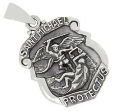 Erzengel Michael Anführer der himmlischen Heerscharen Anhänger 925 Silber b819