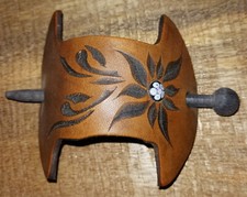 Haarspange Echtes dick fest Leder Handarbeit Unikat Pferdeschwanz Haarschmuck