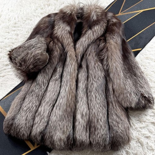 Starred silberfuchs pelzmantel - silberfuchs,