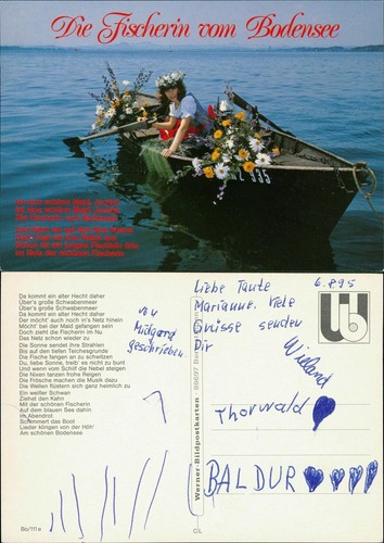 Ansichtskarte die fischerin - ansichtskarte,