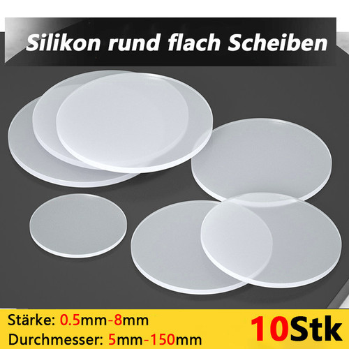 10x silikon scheiben - scheiben, rund