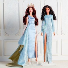 Mode Blau Abendkleid Für