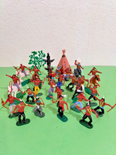 70er Swoppet STECKFIGUREN - WILDWEST INDIANER - Plasty Elastolin Timpo Welo H.K.