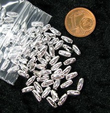 150 Stück oder 1500 Stück Wachsperlen Bastelperlen Olive silberfarbig 6x3mm