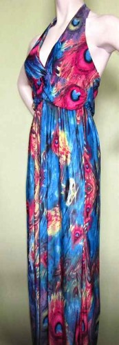 Sommerkleid pfauenfedern - sommerkleid,