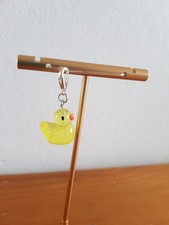 Bettelarmband Anhänger Charms 3D Bade - Ente Quitscheente Gelb Acryl  Trendy