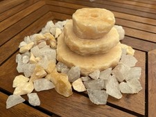 Orangencalzit Zimmerbrunnen Stein mit Lochbohrung, incl. Dekosteine