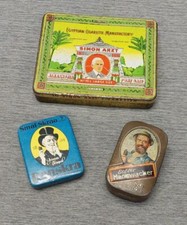 Alte Kautabak Blech Reklame Dosen, Hanewacker, Danskra Cigaretten, Simon Arzt