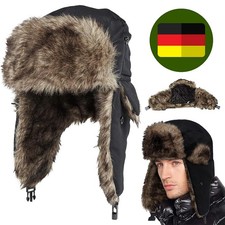 Russische Fliegermütze Wintermütze Tschapka Mütze Pilotenmütze Pelzmütze DE
