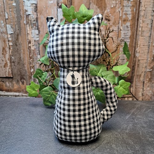 Türstopper katze kariert - türstopper, "katze"