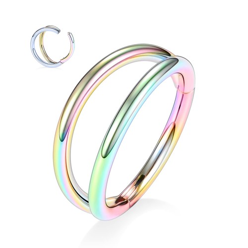 Doppelter septum nasenring 16g - doppelter,