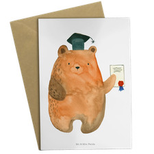 Grußkarte Bär Prüfung -