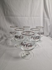 Coca Cola Gläser 0,3 Schwenker 6er Set - mit Goldrand und Goldschrift 