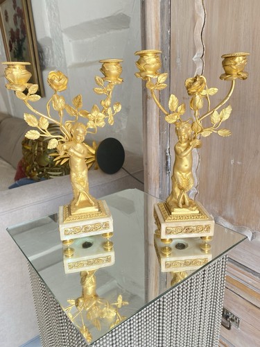 Zwei vergoldete bronze - vergoldete,