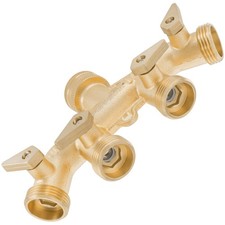 Poppstar 4-Wege-Verteiler (einzeln absperrbar) 3/4 Zoll-Gewinde für Wasserhahn