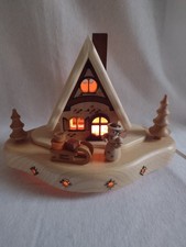 Lichterhaus Engel mit Schlitten; Holz; Erzgebirge; Zeidler; OVP; ca. 25,0 cm