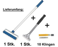 Tapetenentferner Set m. Metylan Aktiv-Konzentrat (200 qm), Stachelwalze, Schaber