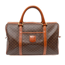 CELINE Tasche Canvas Boston Bag Macadam Handtasche Leder Braun Original