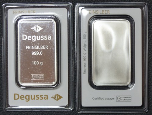 Degussa silberbarren 100 - silberbarren,