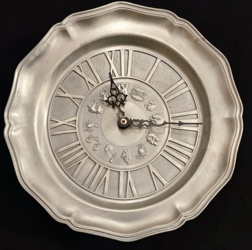 Vintage zinn wanduhr motiv - vintage,