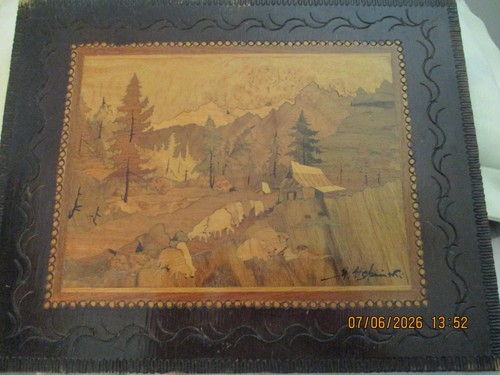 Holzbild intarsien lüttich - holzbild/intarsien,,