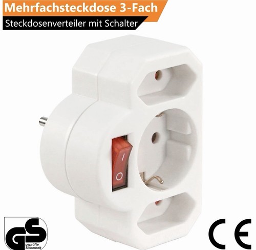 Steckdosenadapter fach - steckdosenadapter, 3-fach