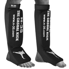 N-35 Schienbeinschoner Muay Thai MMA BJJ Schoner XL Schutz Kickboxen Soft Textil