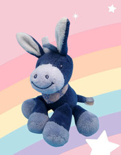 Nattou Esel mit Halstuch Blau Baby Schmusetier Stofftier Klein 14 cm Schlenker