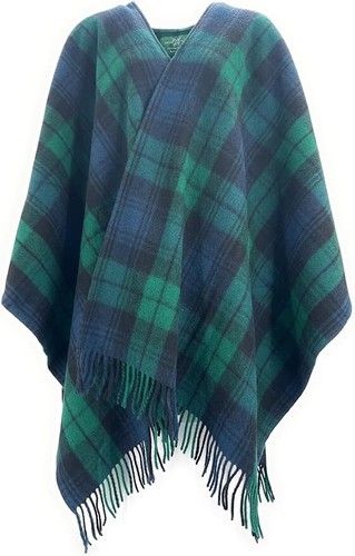 Tartan cape reine wolle - wolle, unisex