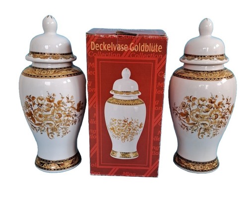 Deckelvase goldblüte ming - deckelvase,