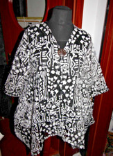 NESLAY Tunika Gr 1 - 44 Ausbrenneroptik weiss und schwarz durchsichtig Tasche