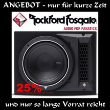 Black Week Rockford Fosgate 500 Watt 25cm Subwoofer PUNCH P1-1X10 Auto Sub 4 Ohm