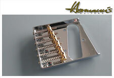 Telecaster Vintage Bridge, Ash Tray mit 6 einzelnen Messing Sätteln, Chrom, 54mm