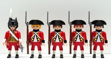 5 PRÄCHTIGE ROTRÖCKE MARINE Playmobil zu Briten Royal Garde Soldaten Custom RAR