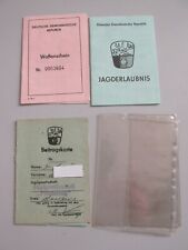 DDR Waffenschein + Jagderlaubnis + Beitragskarte - Ausgestellt in Halle - selten