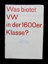 VW Typ 3 1600 Limo Variant TL 32S. A4  8/1966 Deutsch Prospekt Brochure 781