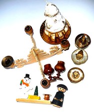 10x Deko Kerzenhalter Holz Kerzenhalter Schneemann Holztrog Zwerg Halter m.Kerze