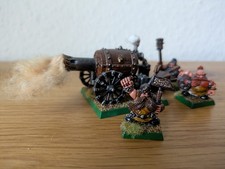 Warhammer Fantasy Zwerge Flammenkanone mit Besatzung, Metall, bemalt