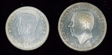 Silbermünze, Schweden, 2 Kronen 1950, 5 Kronen 1966,, vorzüglich, 2 Stück