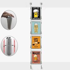 Decke zu Boden doppelseitig Aluminium Hängedruckknopf Rahmenseil Fensteranzeige 