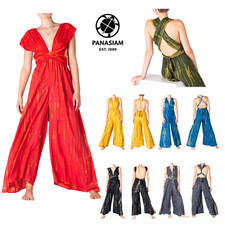 PANASIAM Infinity Hosenkleid Tie-Dye Maxikleid Wickelkleid Jumpsuit Feier Party